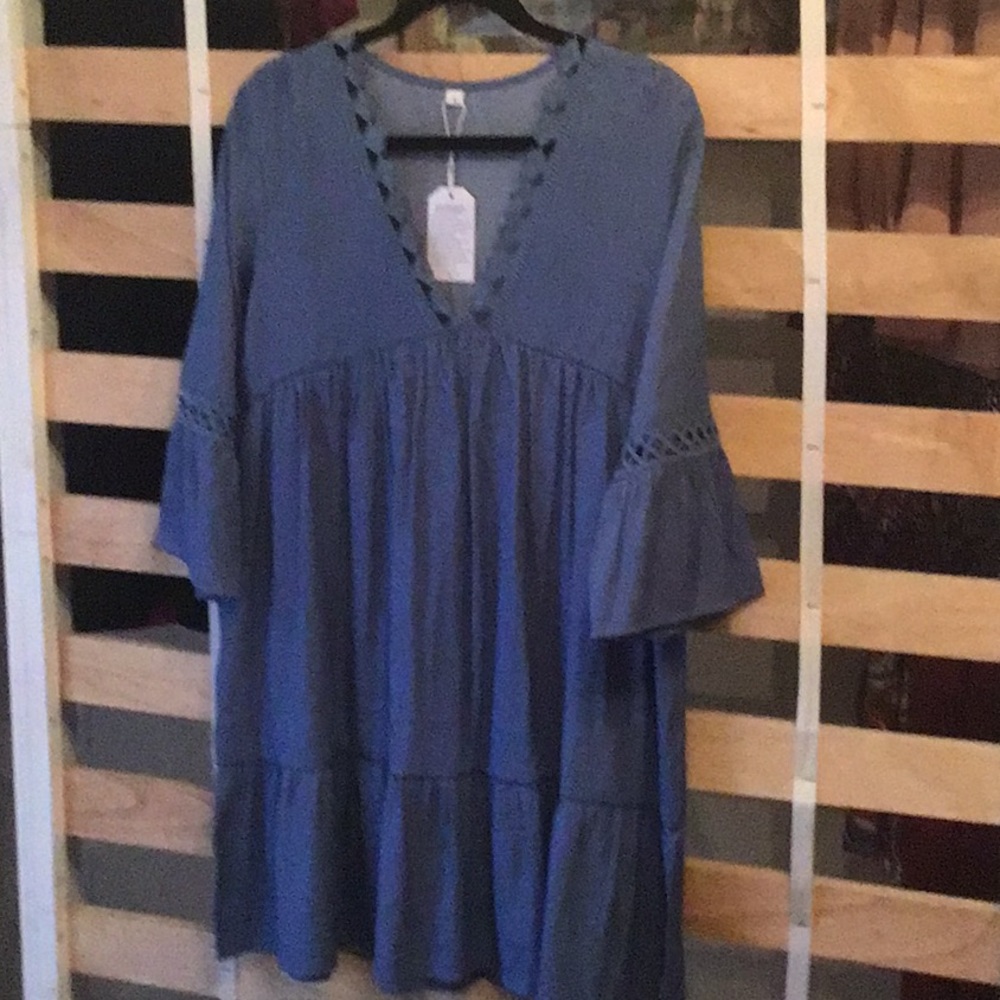 Denim blue mid dress